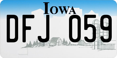IA license plate DFJ059