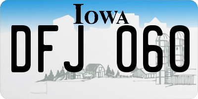 IA license plate DFJ060