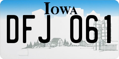 IA license plate DFJ061