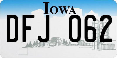 IA license plate DFJ062
