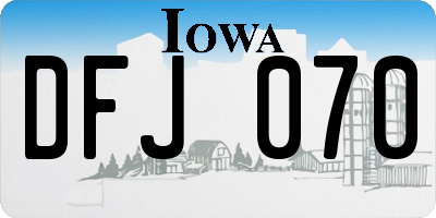 IA license plate DFJ070