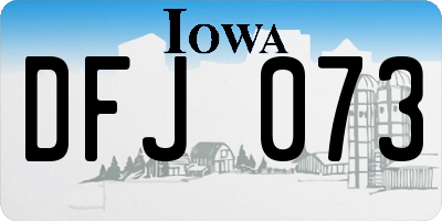 IA license plate DFJ073