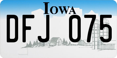 IA license plate DFJ075
