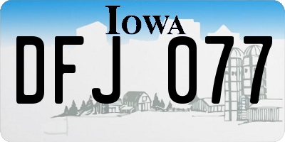 IA license plate DFJ077