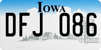 IA license plate DFJ086