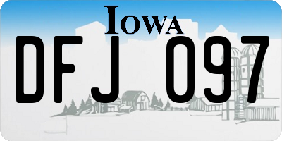 IA license plate DFJ097
