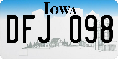 IA license plate DFJ098