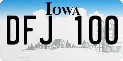 IA license plate DFJ100
