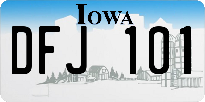 IA license plate DFJ101