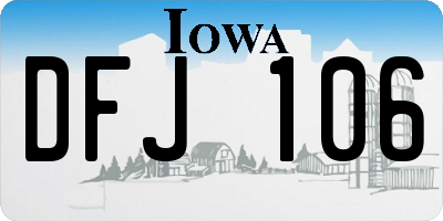 IA license plate DFJ106