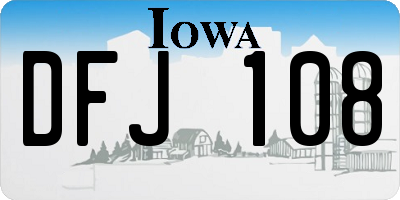 IA license plate DFJ108