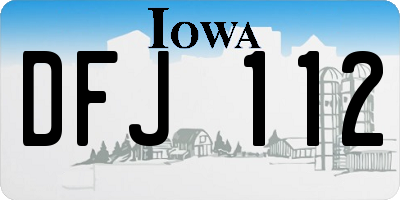 IA license plate DFJ112