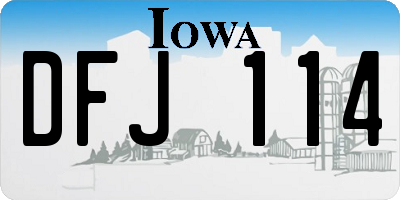 IA license plate DFJ114
