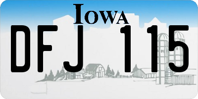 IA license plate DFJ115