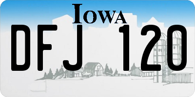 IA license plate DFJ120