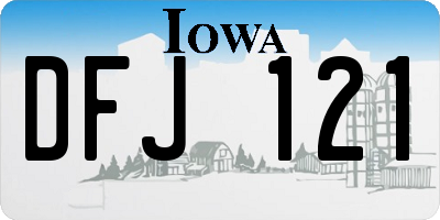 IA license plate DFJ121