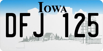 IA license plate DFJ125