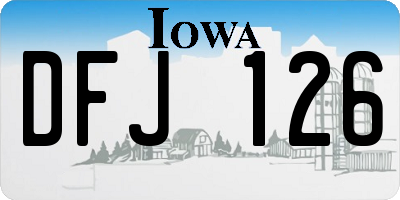 IA license plate DFJ126