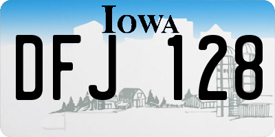IA license plate DFJ128
