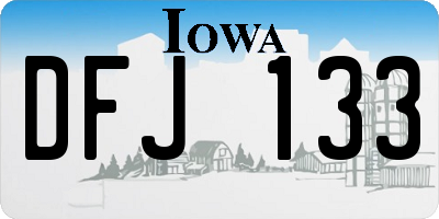 IA license plate DFJ133