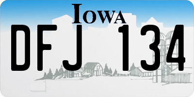 IA license plate DFJ134