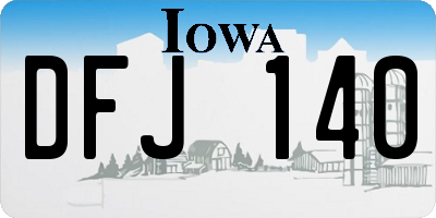 IA license plate DFJ140
