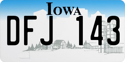 IA license plate DFJ143