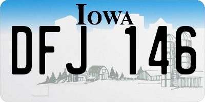 IA license plate DFJ146