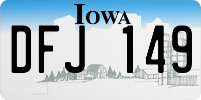 IA license plate DFJ149