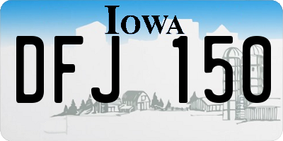 IA license plate DFJ150