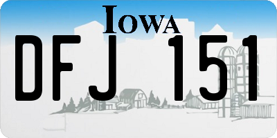 IA license plate DFJ151