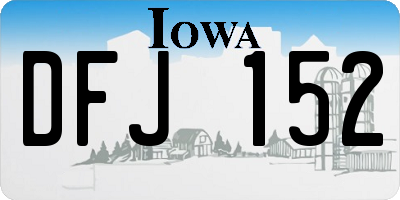 IA license plate DFJ152
