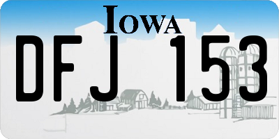 IA license plate DFJ153