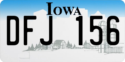 IA license plate DFJ156