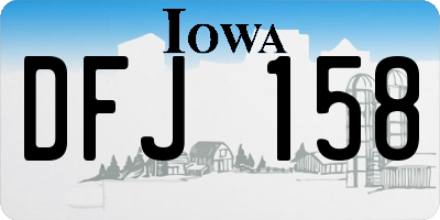 IA license plate DFJ158