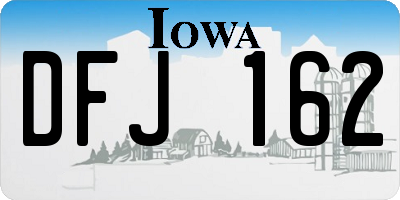 IA license plate DFJ162