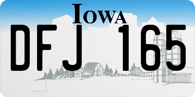 IA license plate DFJ165