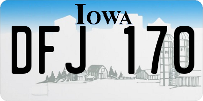 IA license plate DFJ170
