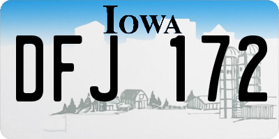 IA license plate DFJ172