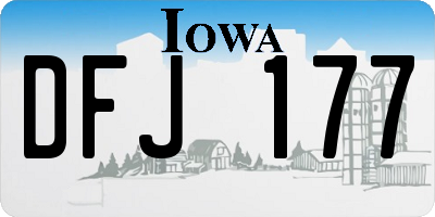 IA license plate DFJ177