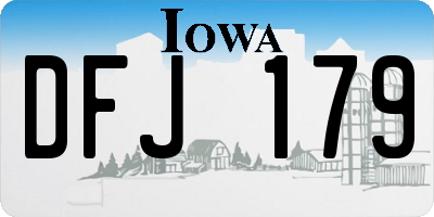 IA license plate DFJ179