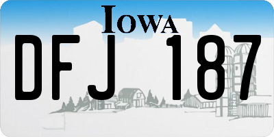 IA license plate DFJ187