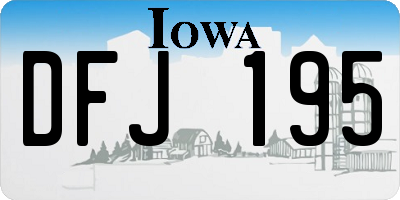 IA license plate DFJ195