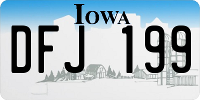 IA license plate DFJ199