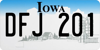 IA license plate DFJ201