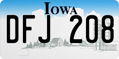 IA license plate DFJ208