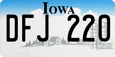 IA license plate DFJ220