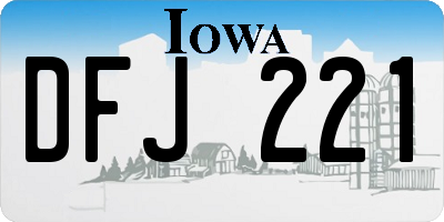 IA license plate DFJ221