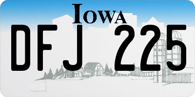 IA license plate DFJ225