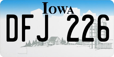 IA license plate DFJ226
